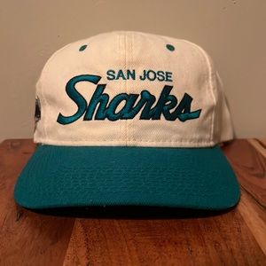 San Jose Sharks script hat snap back